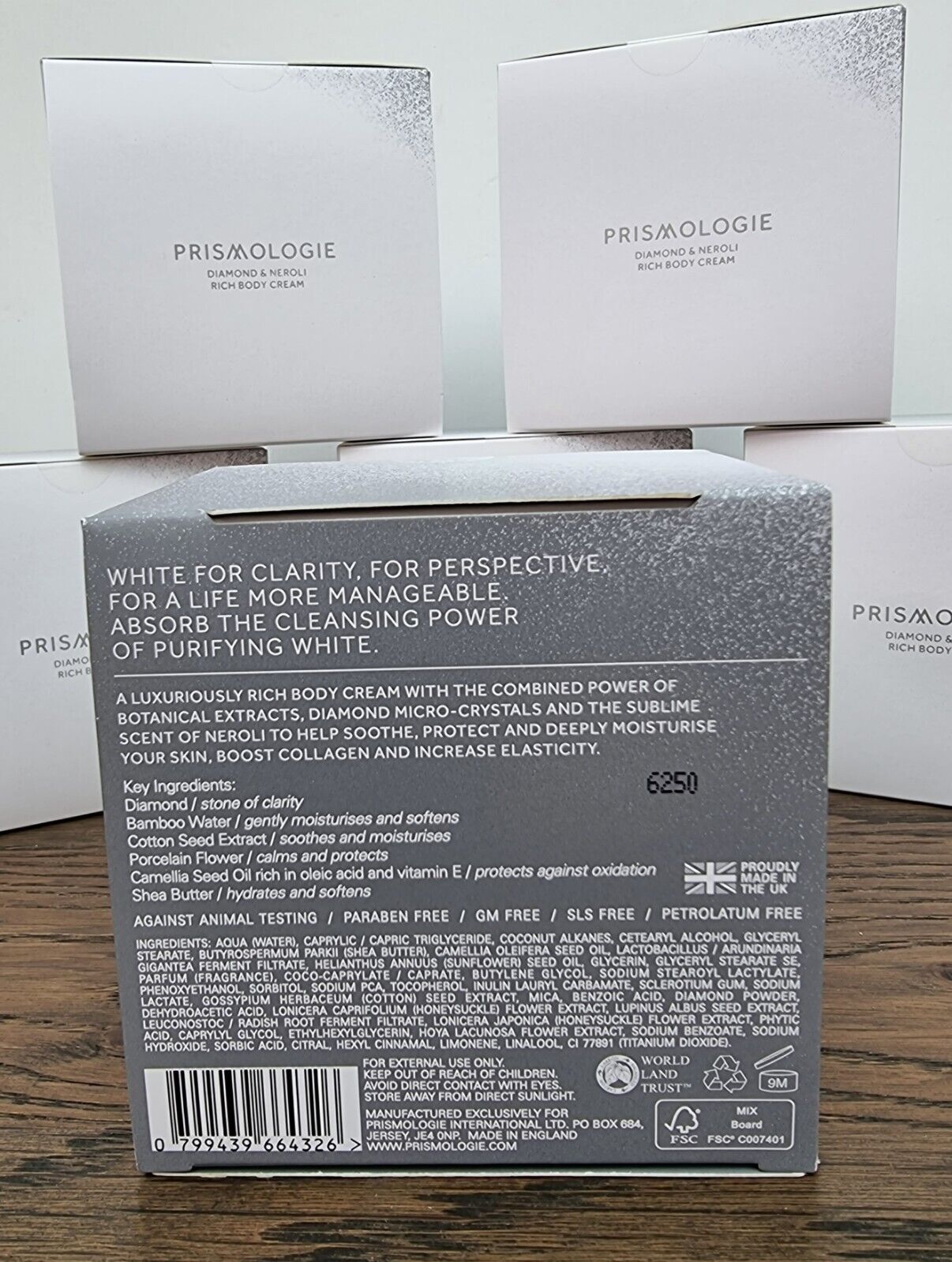 Prismologie Diamond & Neroli Rich Body Cream, 200ml / Made in England
