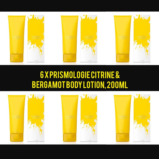 6 x 200ml Prismologie Body Lotion Yellow Day Bergamot & Citrine Skincare Vegan