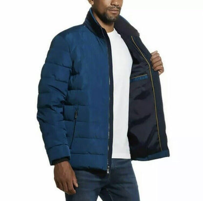 Weatherproof Ultra Luxe Men's Puffer Jacket in Blue Size M Medium