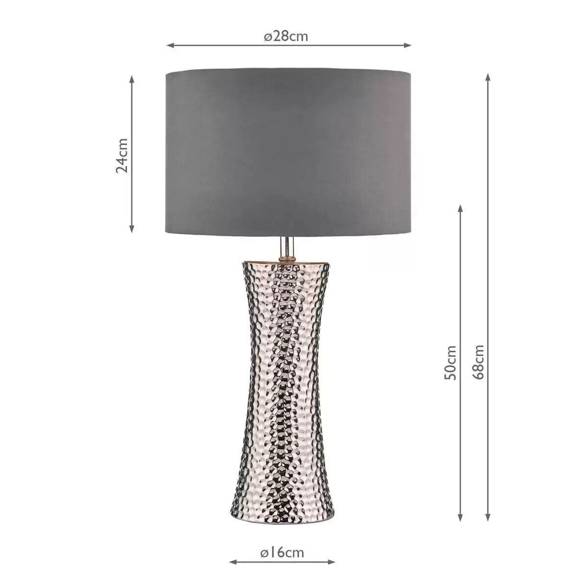 Bokara Hammered Effect Ceramic Table Lamp