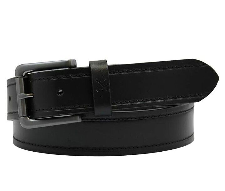 Crew Mens Leather Belt in Black, Size 36 inch